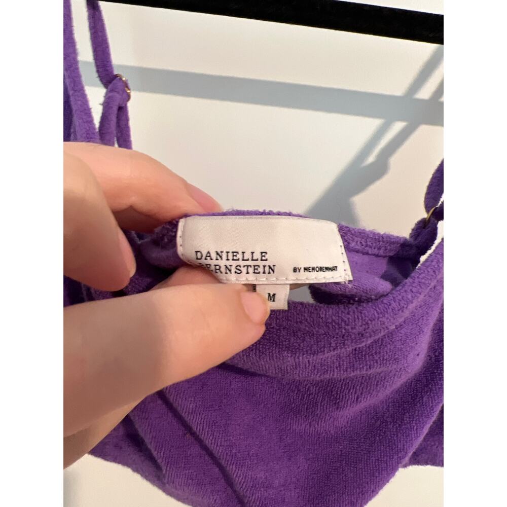 Danielle Bernstein Adjustable Strap Pull On Bra Top Neon Purple Women's Medium - Picture 4 of 5